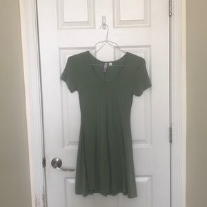 green fitted dress